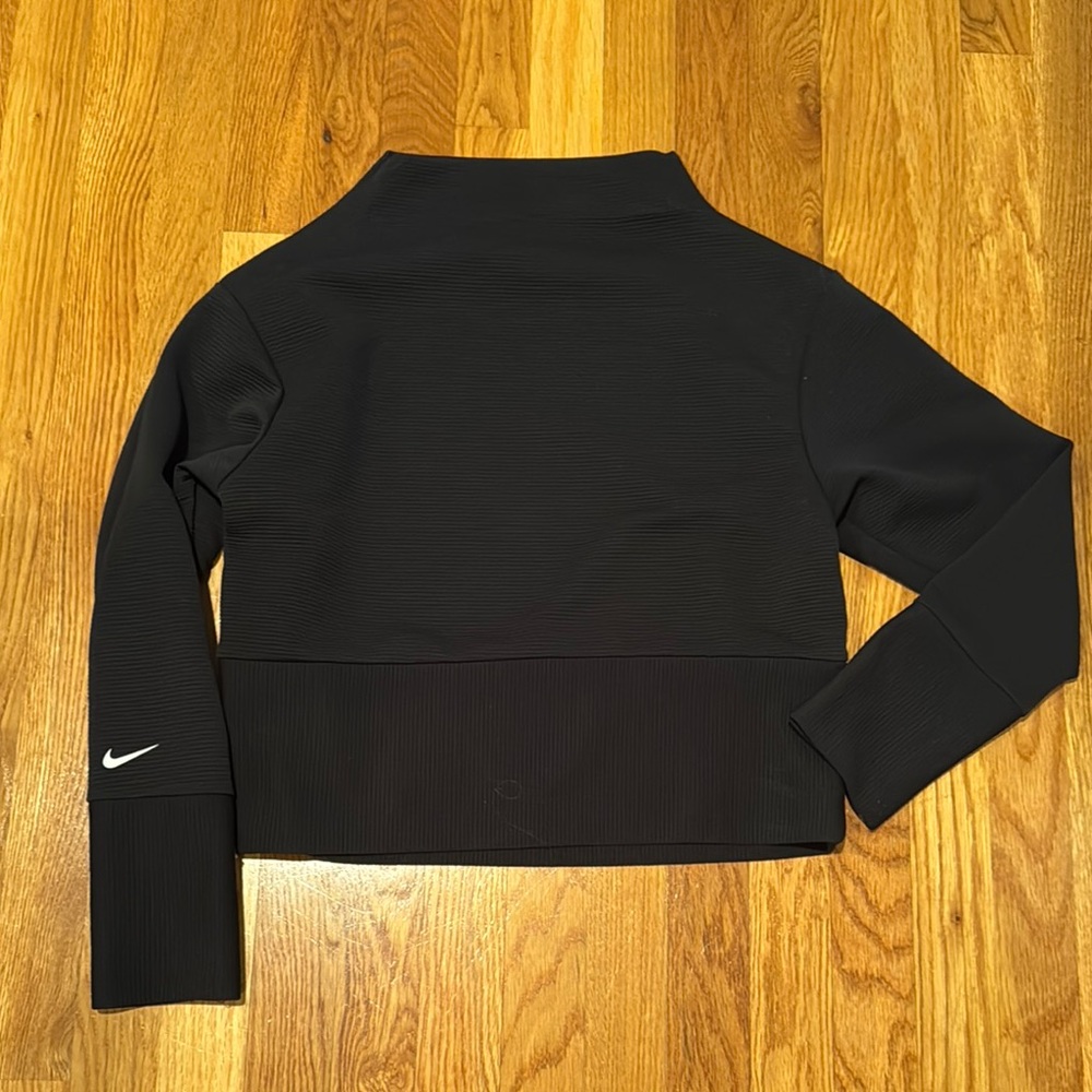 Black Nike boxy Cropped funnel neck Sweatshirt